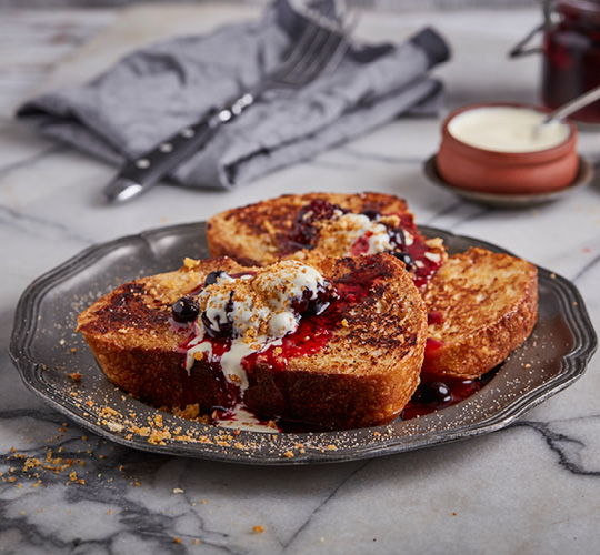 French Toast with Cinnamon Sugar Breadcrumbs